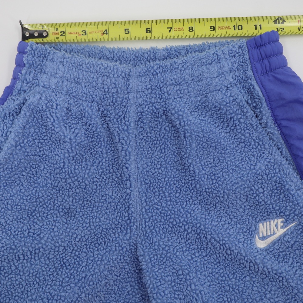 Nike Sherpa Fleece Joggers Womens Medium Blue High Pile Tapered Sweatpants - Picture 2 of 13